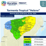 🟡ALERTA AMARILLA EN YUCATÁN POR HELENE 🟡