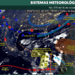 FRENTE FRÍO Y ONDA TROPICAL DEJARÁN LLUVIAS MUY FUERTES SOBRE LA PENÍNSULA DE YUCATÁN