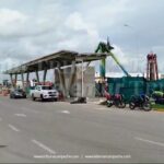 VIENTOS DEL HURACÁN MILTON AZOTAN ESTACIÓN DEL TREN LIGERO EN EL MALECÓN DE CAMPECHE