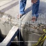 TRAS REPAVIMENTACIÓN SE LLEVARON REJILLA DE DRENAJE Y AHORA ESTÁN EN RIESGO PEATONES Y AUTOMOVILISTAS, DENUNCIAN