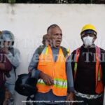 PROTESTAN TRABAJADORES QUE CONSTRUYEN HOSPITAL MILITAR CONTRA LA SEDENA POR FALTA DE AGUINALDO