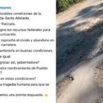 EN CAMPAÑA LAYDA REPROCHÓ EL PÉSIMO ESTADO DE LA CARRETERA PALIZADA-SANTA ADELAIDA, HOY COMO GOBERNADORA NO HA HECHO NADA, ACUSAN