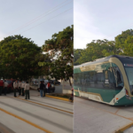 CHOCAN AL TREN LIGERO EN LA HÉROE DE NACOZARI; SEMÁFOROS SIGUEN CAUSANDO CONFUSIÓN