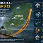 ONDA TROPICAL 12 TRAERÁ LLUVIAS, TORMENTAS ELÉCTRICAS Y FUERTES RACHAS DE VIENTO