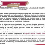 CUERPOS HALLADOS EN PREDIO DE ESCÁRCEGA SÍ SON DE LA PAREJA DESAPARECIDA: FGECAM