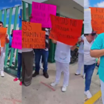 TRABAJADORES DE ENFERMERÍA DEL IMSS BIENESTAR DE MAMANTEL EXIGEN DESTITUCIÓN DE SU JEFA POR ACOSO LABORAL Y HOSTIGAMIENTO