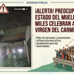 CIRCULA EN REDES: ¡ALERTA! PREOCUPA EL ESTADO DEL MUELLE DONDE MILES CELEBRAN A LA VIRGEN DEL CARMEN